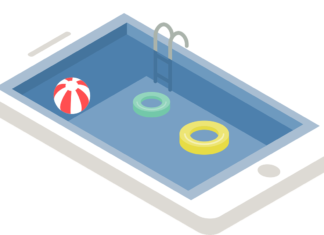 Piscina in uno smartphone