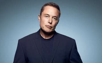 ritratto a mezzo busto di Elon Musk